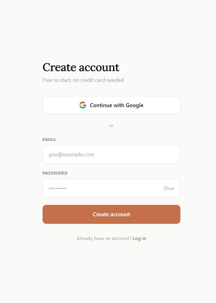 SpendFrame create account screen